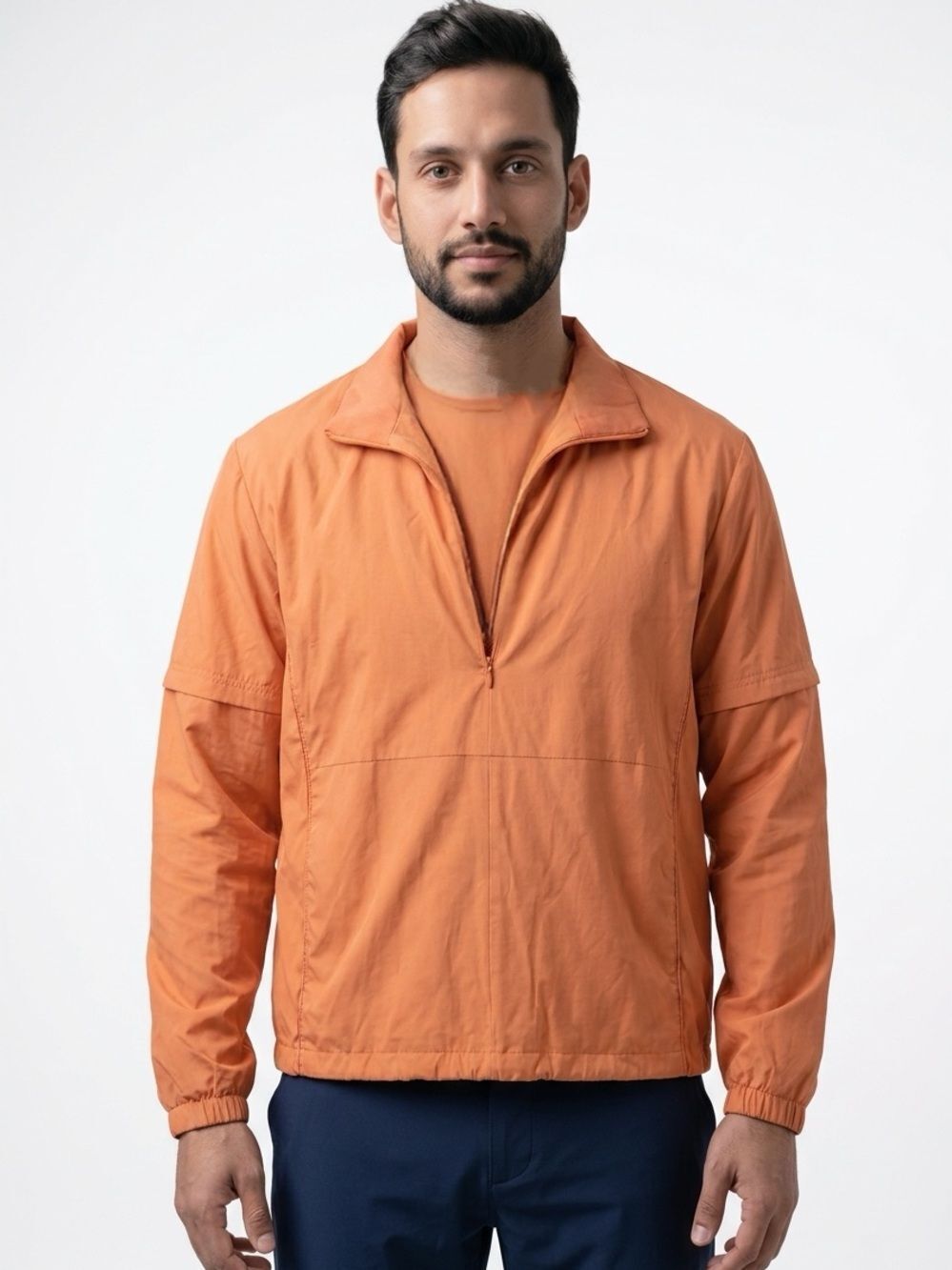 Weatherproof | Orange Pullover Golf Jacket
